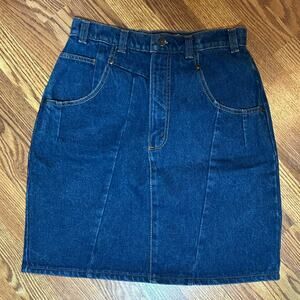 Vintage Hunt Club Made in USA Denim Mini Skirt High Waisted Paneled Size 4